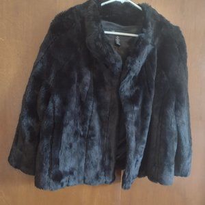 Jordashe black faux fur coat.